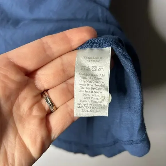 Everlane Men's Cotton Slub Henley Tee Shirt XL Blue‎ Short Sleeve Casual - Picture 7 of 8